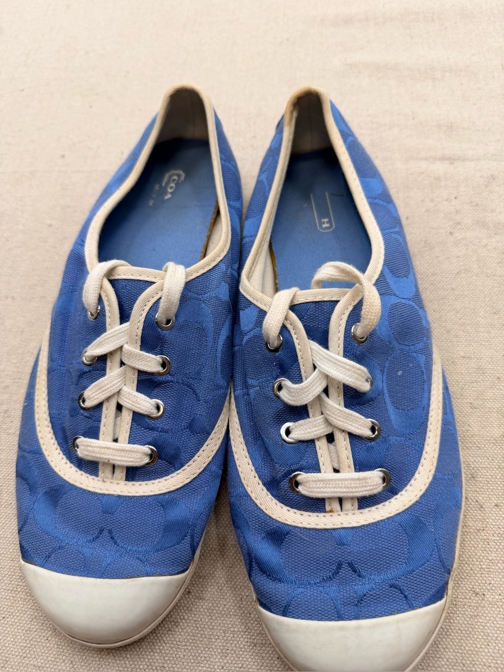 Coach Blue Bellamy Canvas Signature Sneakers for Women